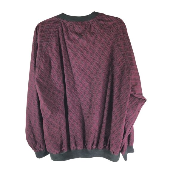 Grand Slam Tour Pullover Windbreaker Jacket Glen Oaks Pockets Burgundy L - Picture 3 of 5